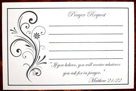 Printable Prayer Request Cards Template